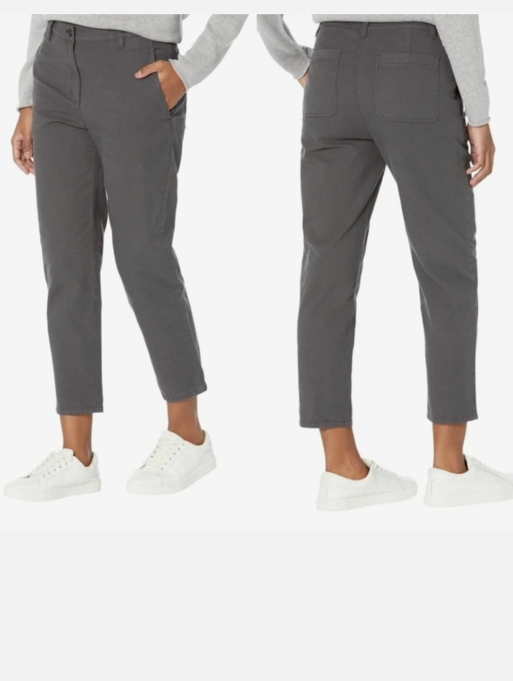 Eileen Fisher Cotton Hemp Tapered Ankle Pant Size 10